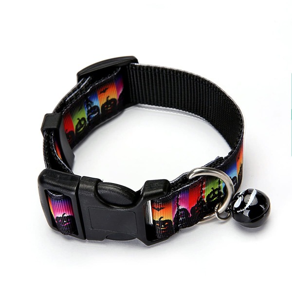 

1pc Dog Halloween Pattern Collar, Black