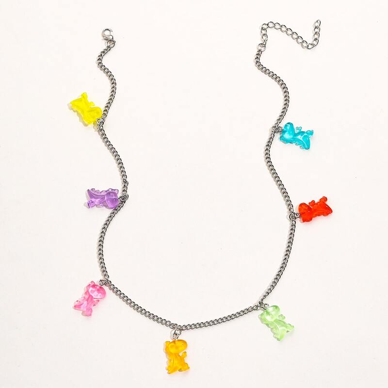 

Bear Chain Necklace, Multicolor