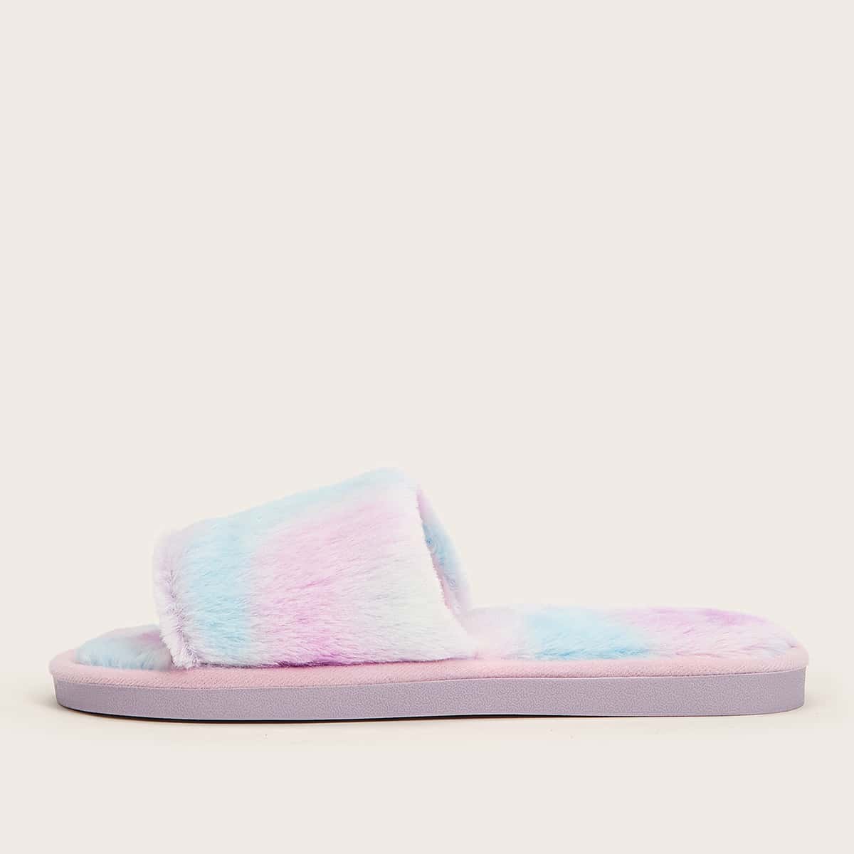 

Tie Dye Fluffy Slippers, Multicolor
