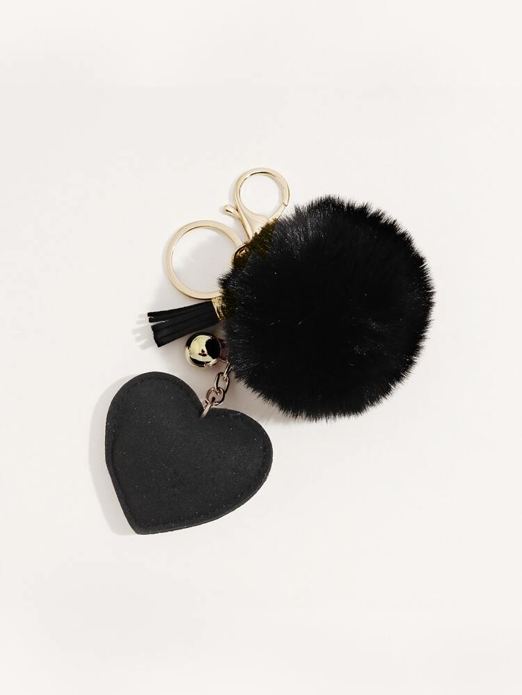 Party 1pc Women Rhinestone-Studded Korean Solid Color Heart-Shaped Keychain With Love, Ball, Perfect For Valentine's Day, Mother's Day, Wedding Favors Car Accessories Bag Charm School Cute Goth Y2k