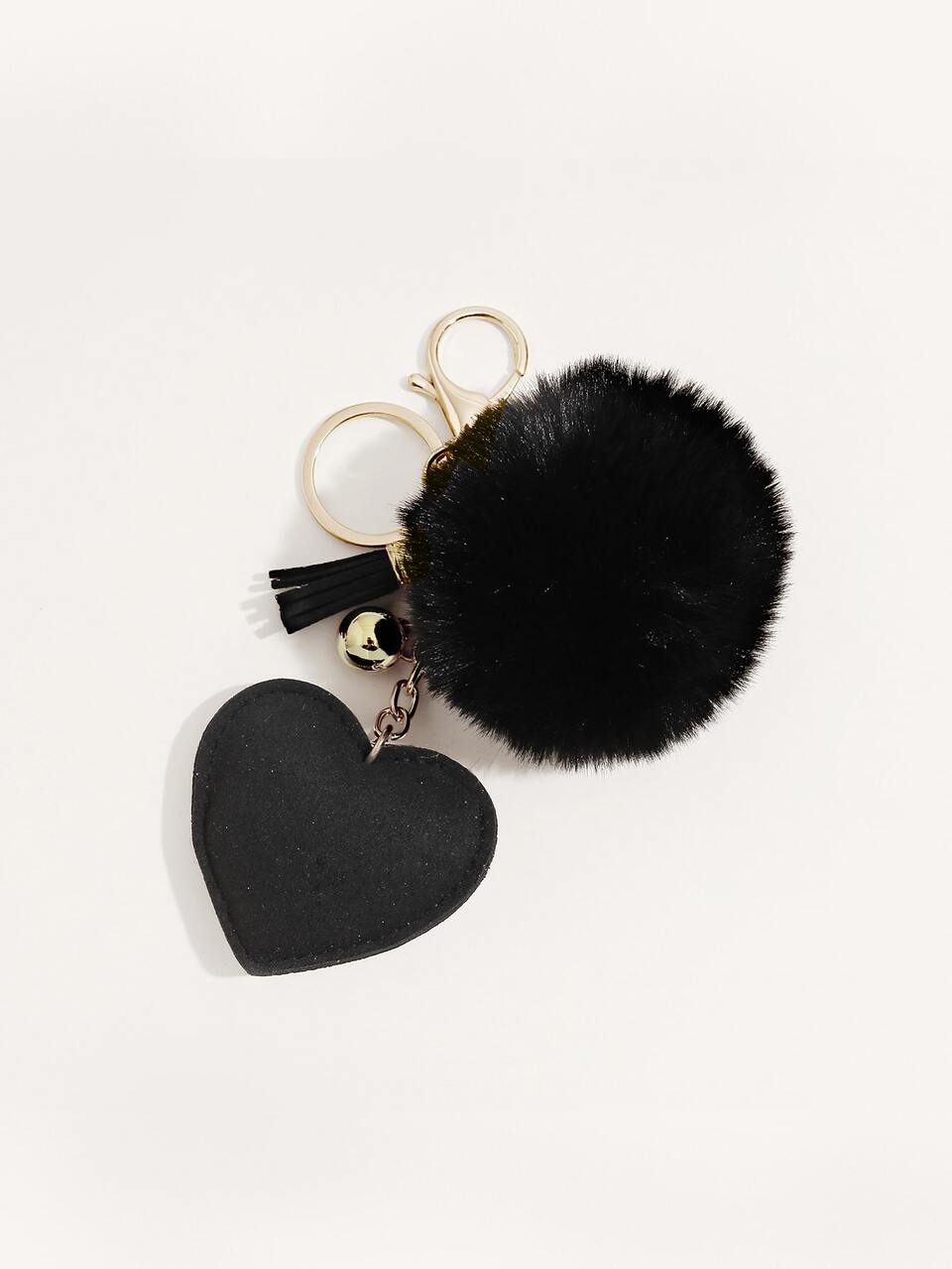 Rhinestone Korean Fleece Heart Pom-Pom Keychains For Women, LOVE Design. Perfect Small Gifts For Valentine's Day, Mother's Day & Wedding Banquets