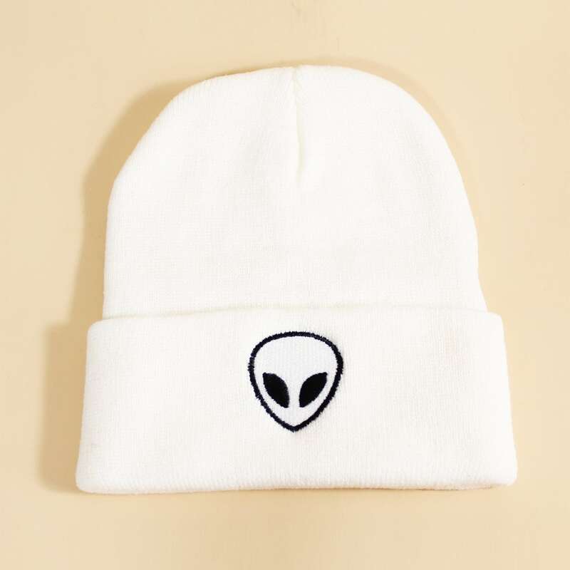 

Alien Embroidered Beanie, White