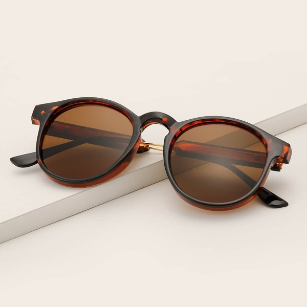 

Men Round Frame Sunglasses, Coffee brown