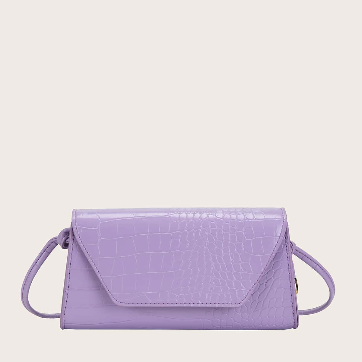 

Croc Embossed Flap Crossbody Bag, Purple