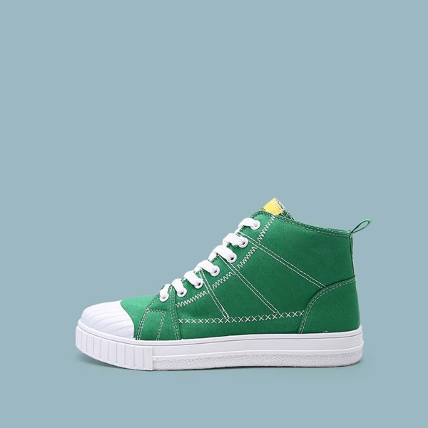 

Men Lace-up Front High Top Sneakers, Green
