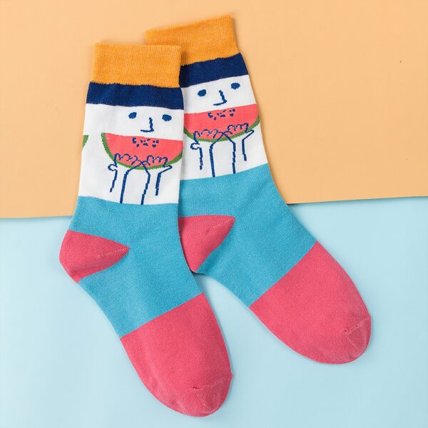 

Cartoon Graphic Socks, Multicolor