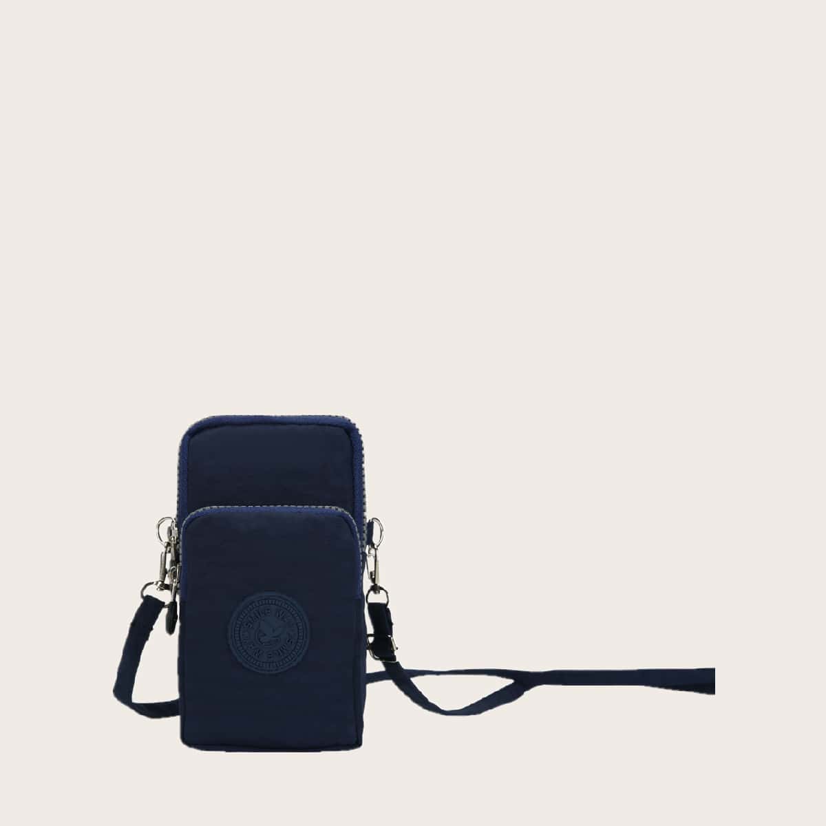 

Patch Decor Crossbody Bag, Blue