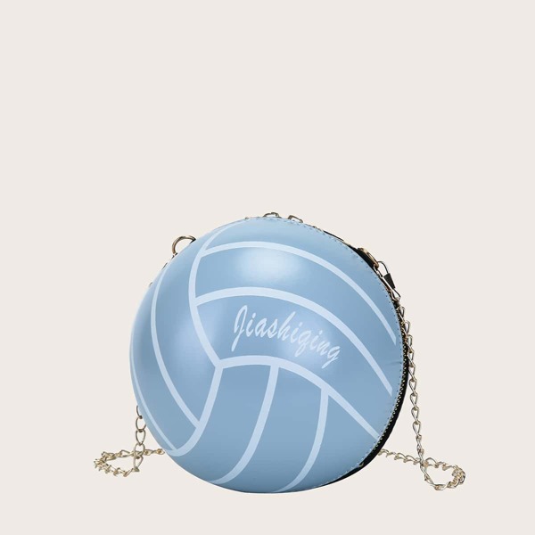 

Ball Shaped Chain Bag, Blue