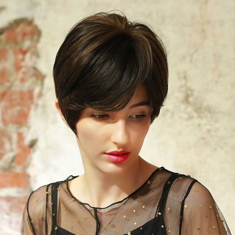 

1pc Natural Short Wig, Black