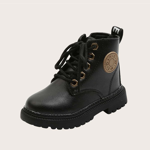 

Toddler Girls Lace-up Front Ankle Boots, Black