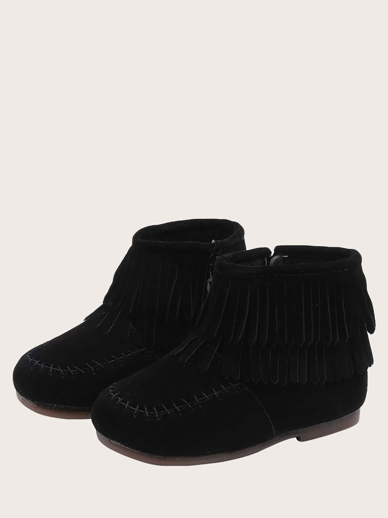 girl fringe ankle boots