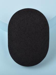 面部海綿，1塊天然纖維素纖維壓縮海綿，用於面部清潔、去角質和卸妝，專業深層清潔工具 - 黑色 - 查看 1