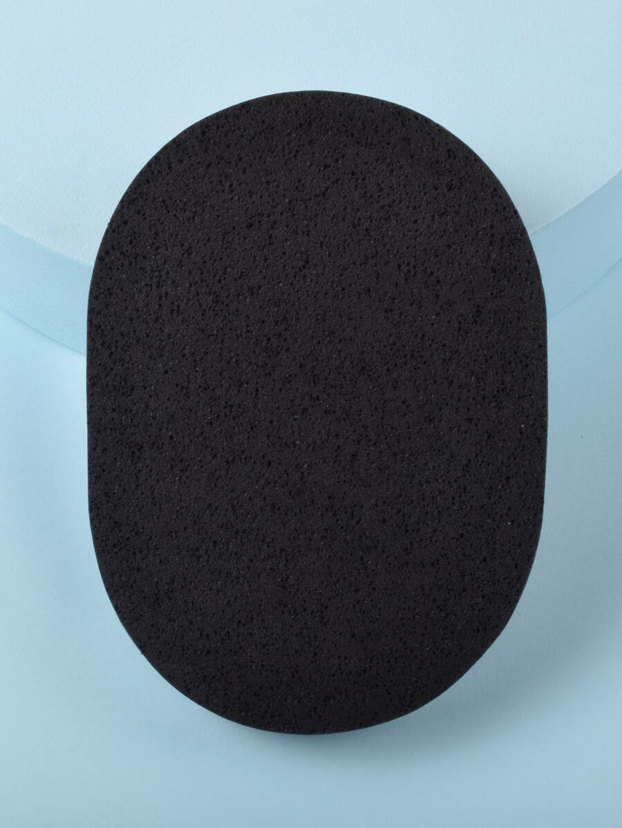 面部海綿，1塊天然纖維素纖維壓縮海綿，用於面部清潔、去角質和卸妝，專業深層清潔工具 - 黑色 - 查看 1