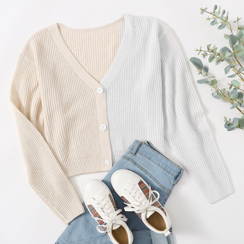 

Two Tone Button Up Cardigan, Multicolor