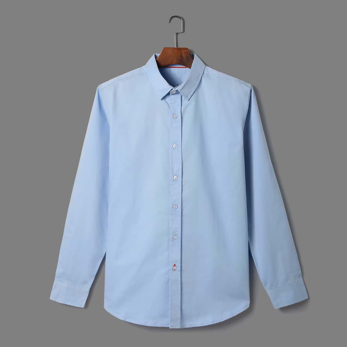 

Men Solid Button Up Shirt, Baby blue