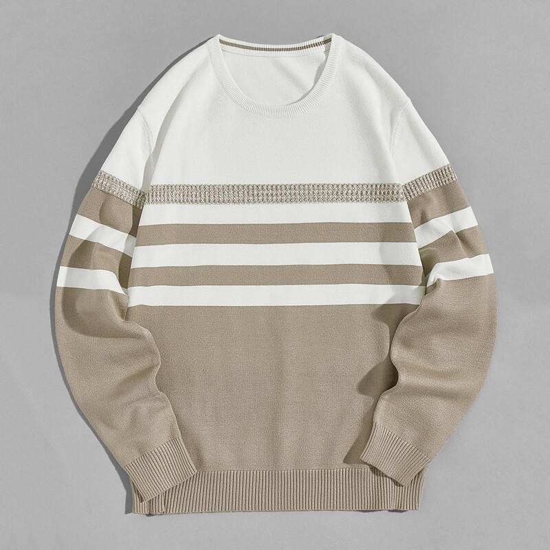 

Guys Striped Colorblock Sweater, Multicolor