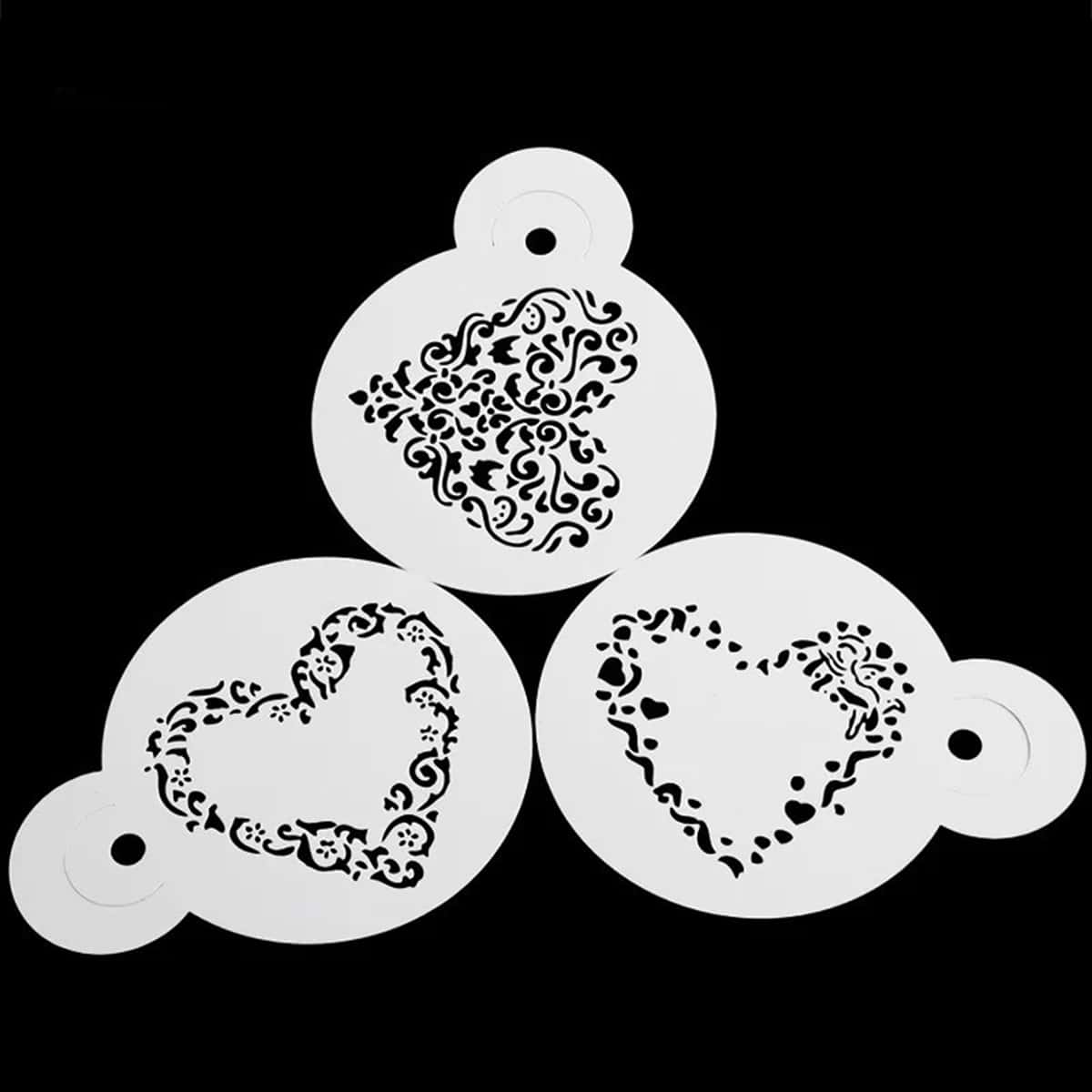 

3pcs Latte Art Mold, White
