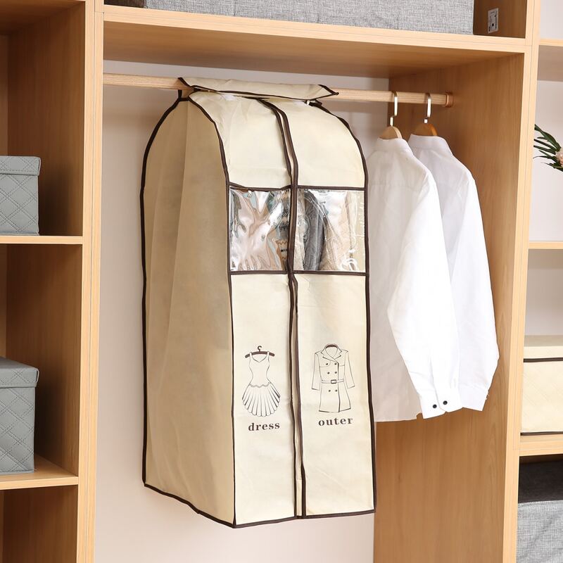 

1pc Clothes Dust Cover, Beige