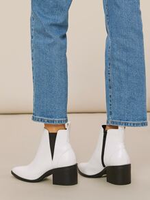 Giày ống màu trơn - trắng - Xem 4