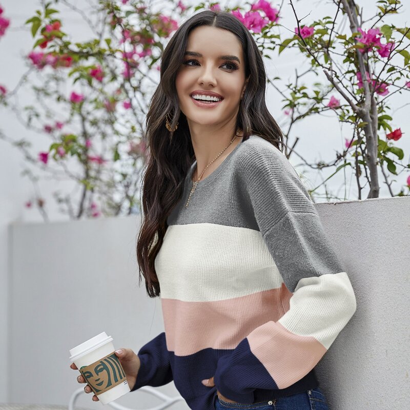 

Colorblock Drop Shoulder Sweater, Multicolor