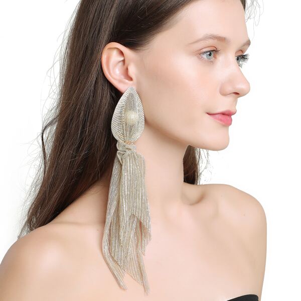 

Water Drop Design Earrings, Khaki
