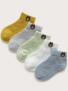 5 pares calcetines de Niños con patrón de oso - Multicolor - Ver 1