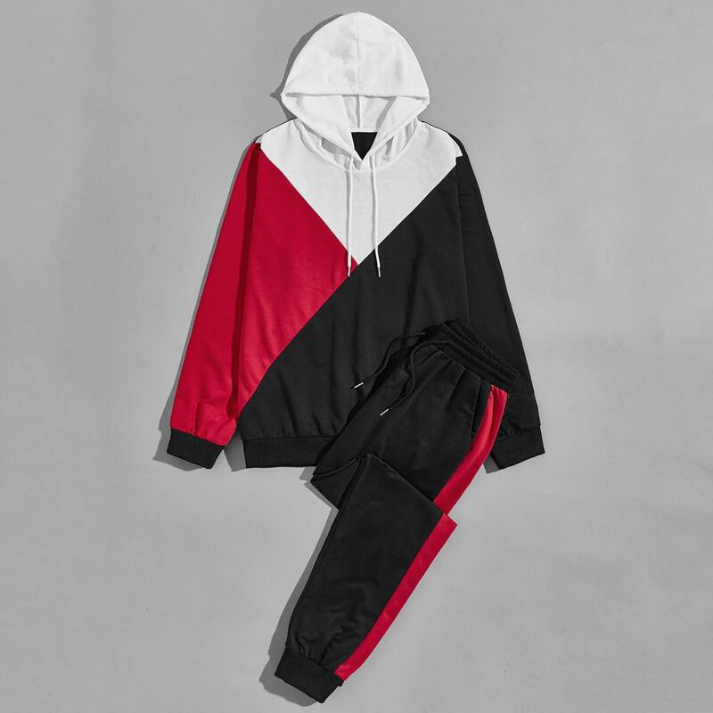 

Guys Cut And Sew Hoodie & Drawstring Sweatpants, Multicolor
