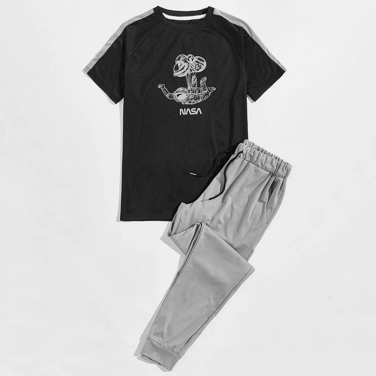 

Guys Letter Graphic Raglan Sleeve Tee & Drawstring Sweatpants, Multicolor