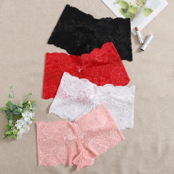 

4pack Floral Lace Panty Set, Multicolor