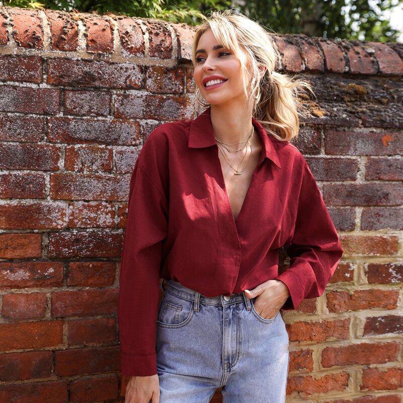 

Drop Shoulder Solid Top, Burgundy