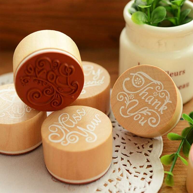 

1pc Letter Graphic Random Stamp, Khaki
