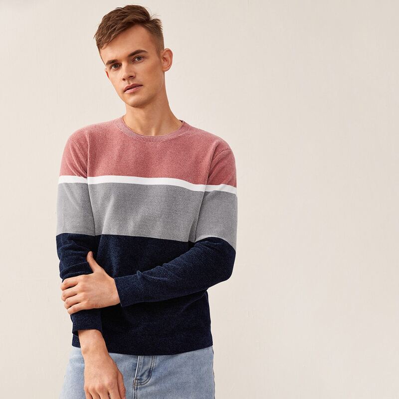 

Guys Cut And Sew Sweater, Multicolor