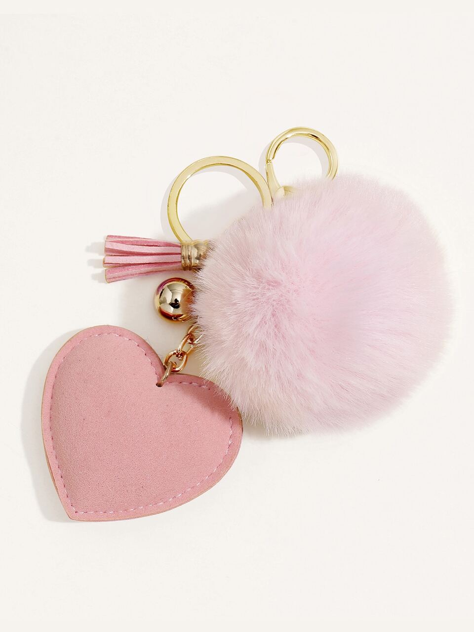 Rhinestone Korean Fleece Heart Pom-Pom Keychains For Women, LOVE Design. Perfect Small Gifts For Valentine's Day, Mother's Day & Wedding Banquets