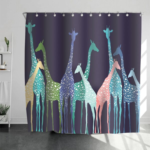 

Giraffe Print Shower Curtain, Multicolor