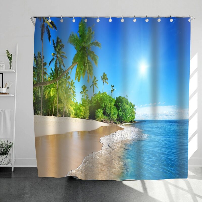 

Beach Print Shower Curtain, Multicolor