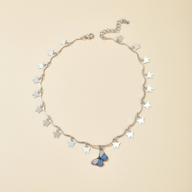 

Butterfly Pendant Necklace, Silver