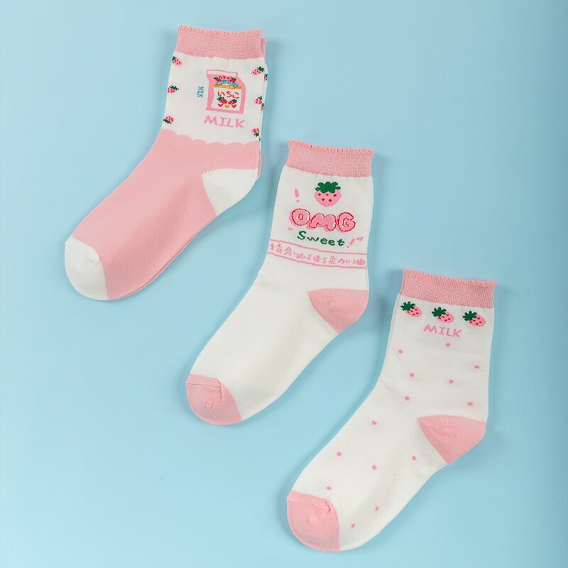 

3pairs Chinese & Japanese Letter Graphic Socks, Multicolor