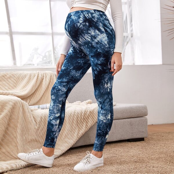 

Maternity Tie Dye Leggings, Navy blue