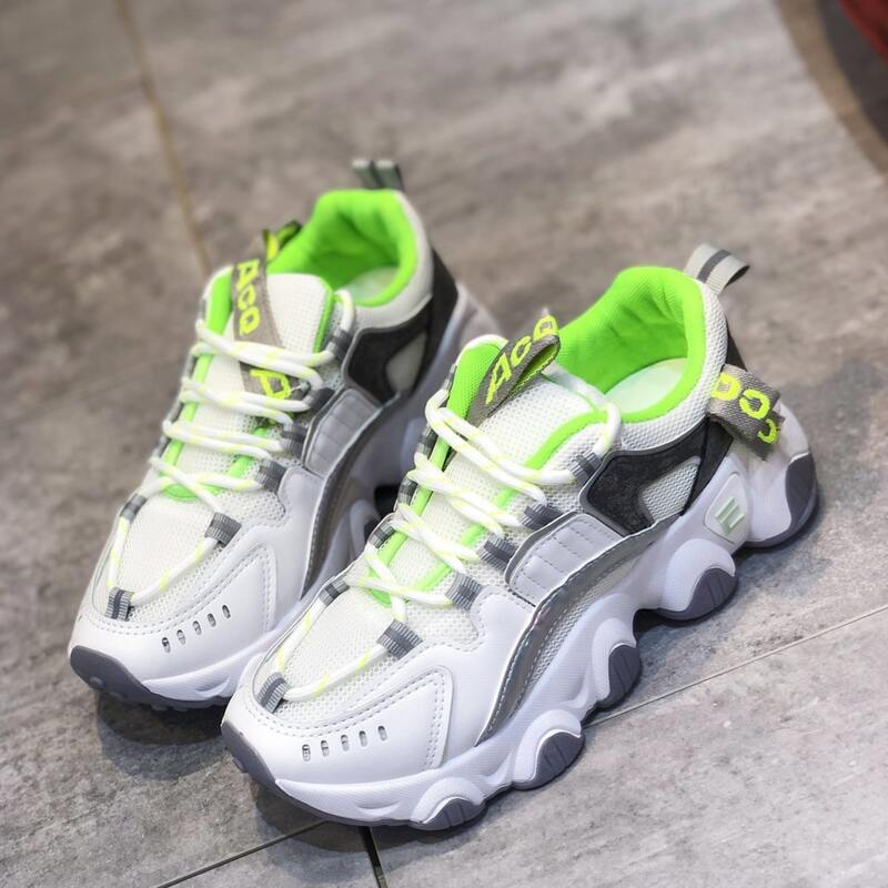 

Lace-up Mesh Chunky Sneakers, Multicolor