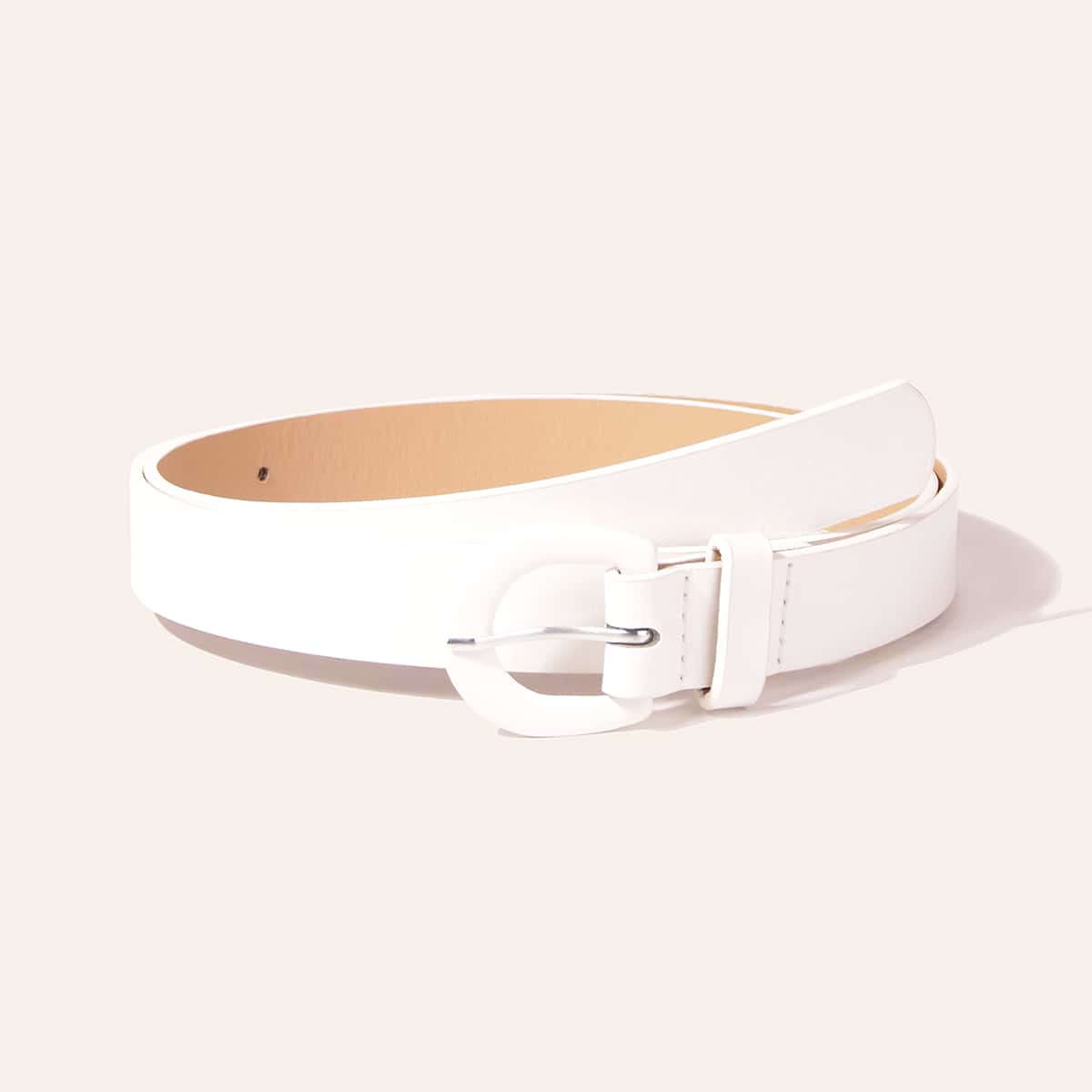 

Simple Buckle Belt, White