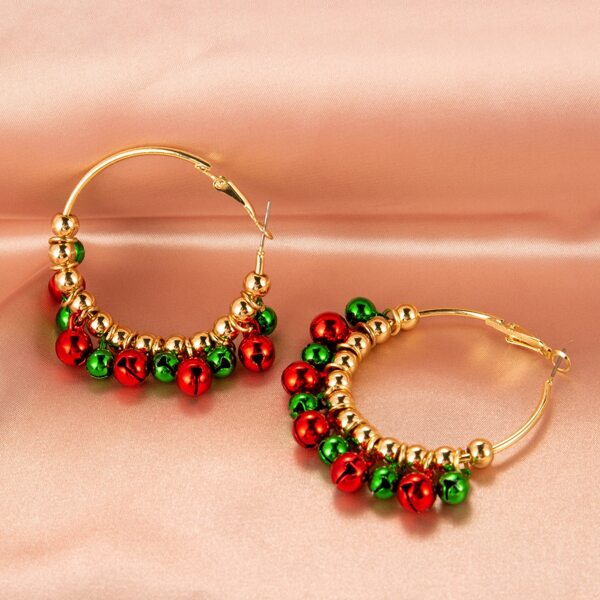 

Christmas Bell Decor Hoop Earrings, Multicolor