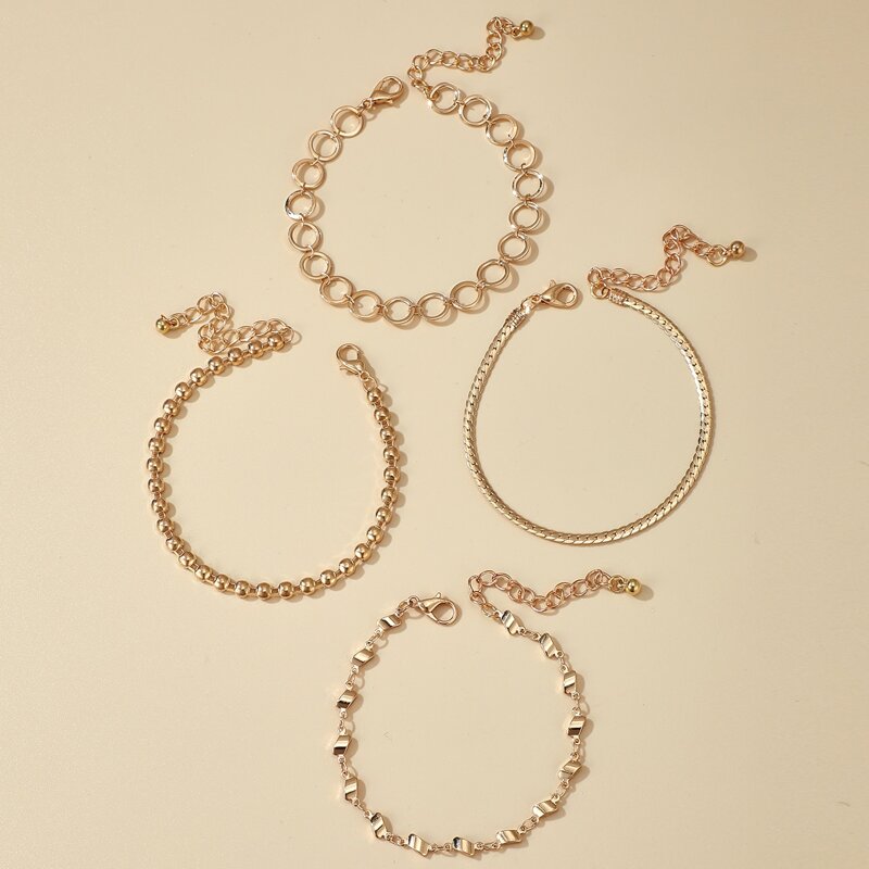 

4pcs Ring Bracelet, Gold