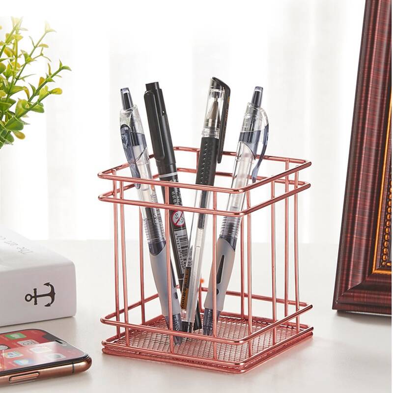 

Metal Hollow Pen Holder, Rose gold