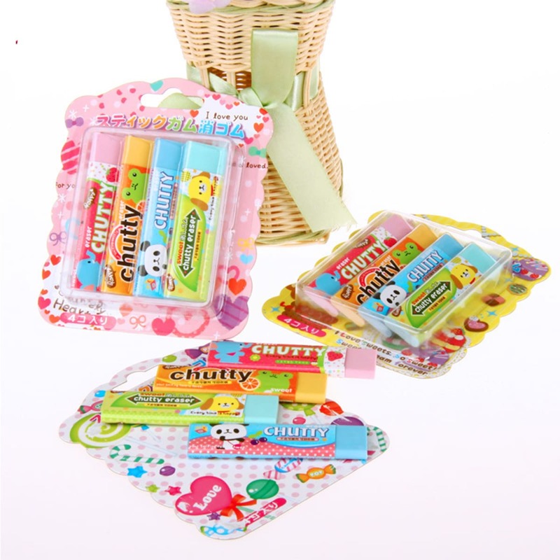 

4pcs Random Cartoon Eraser, Multicolor