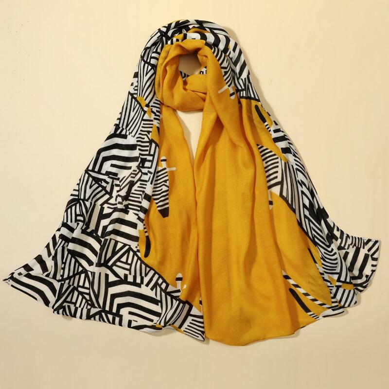 

Zebra Pattern Scarf, Yellow