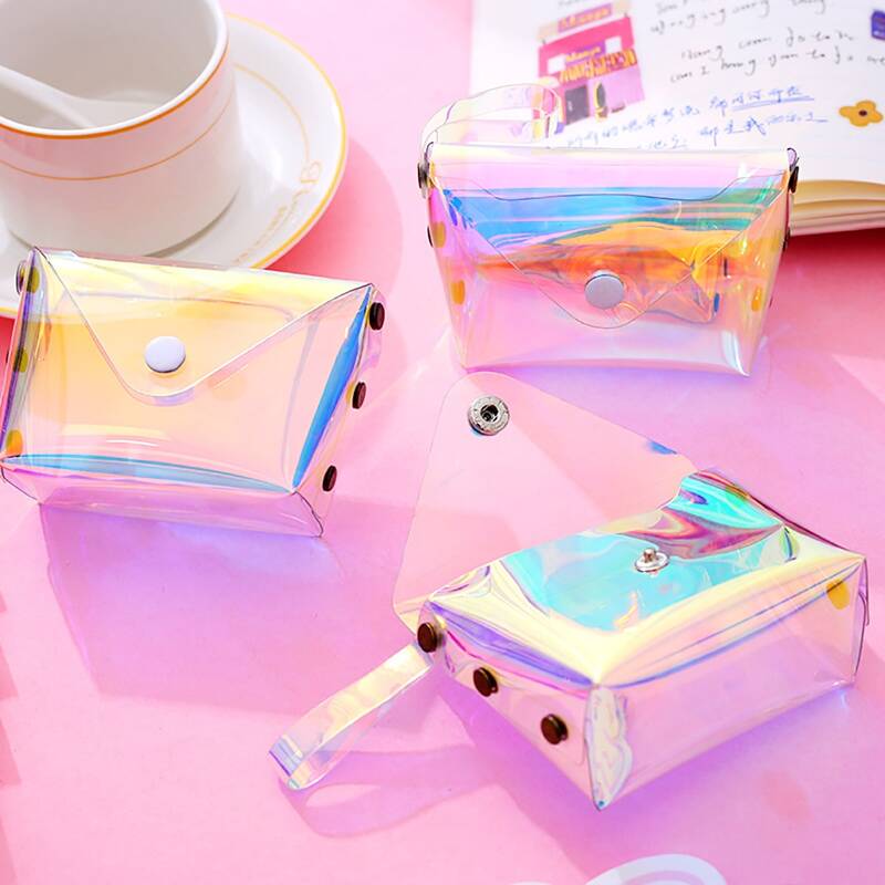

1pc Transparent Laser Coin Case, Clear