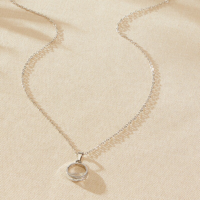

Ring Pendant Necklace, Silver