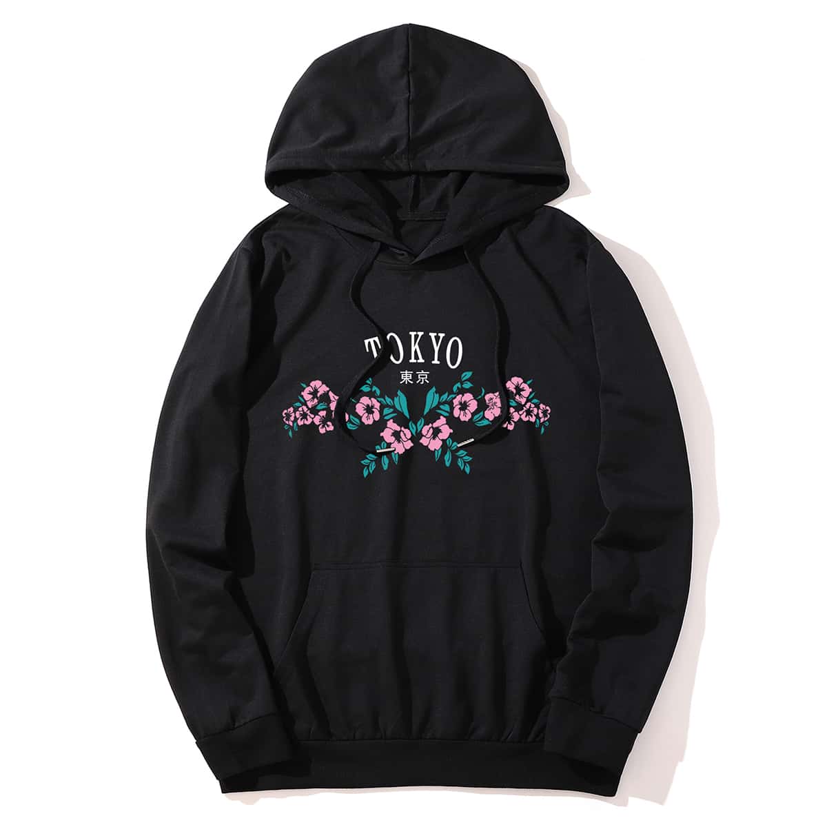 

Guys Flower Graphic Hoodie, Black