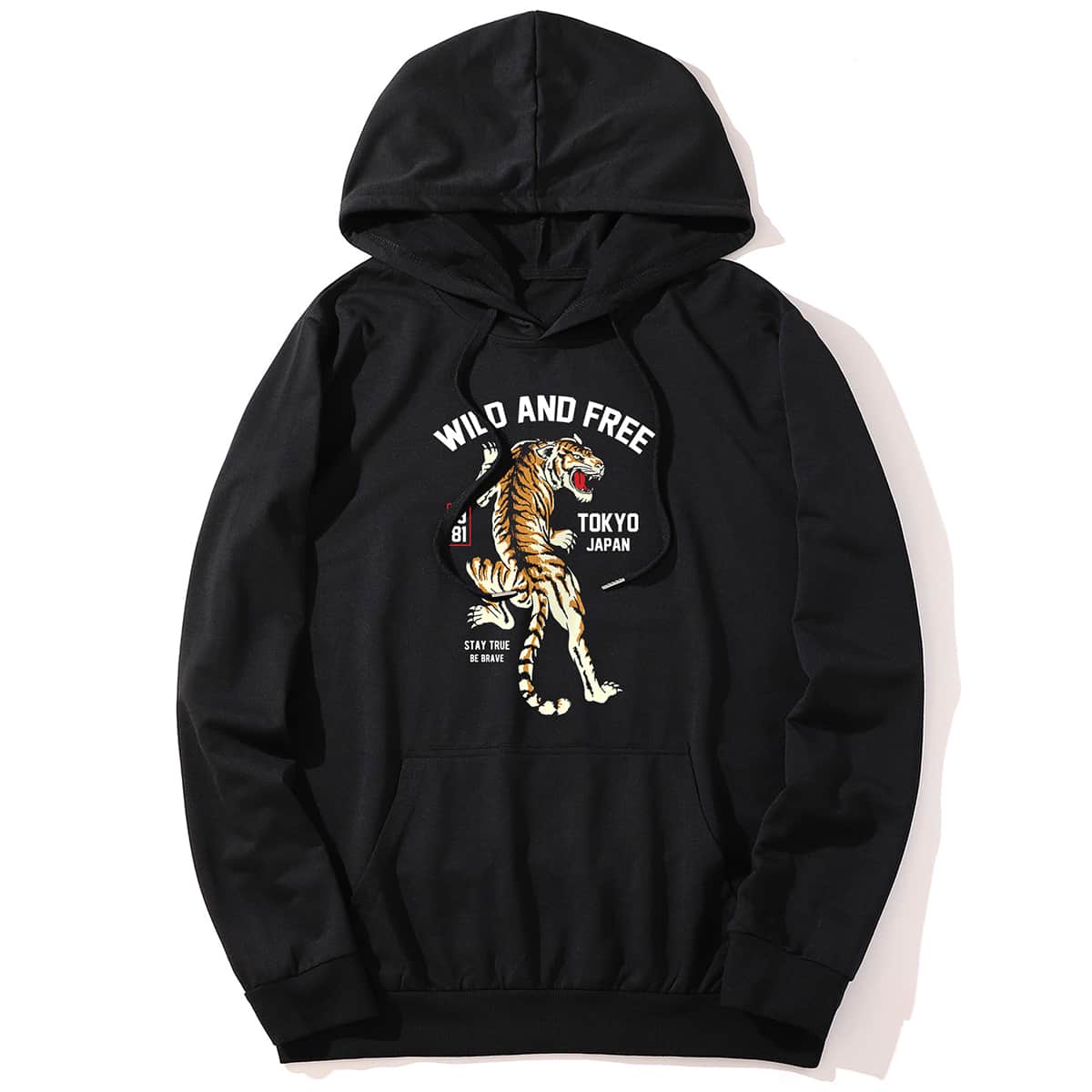 

Guys Tiger Graphic Hoodie, Black