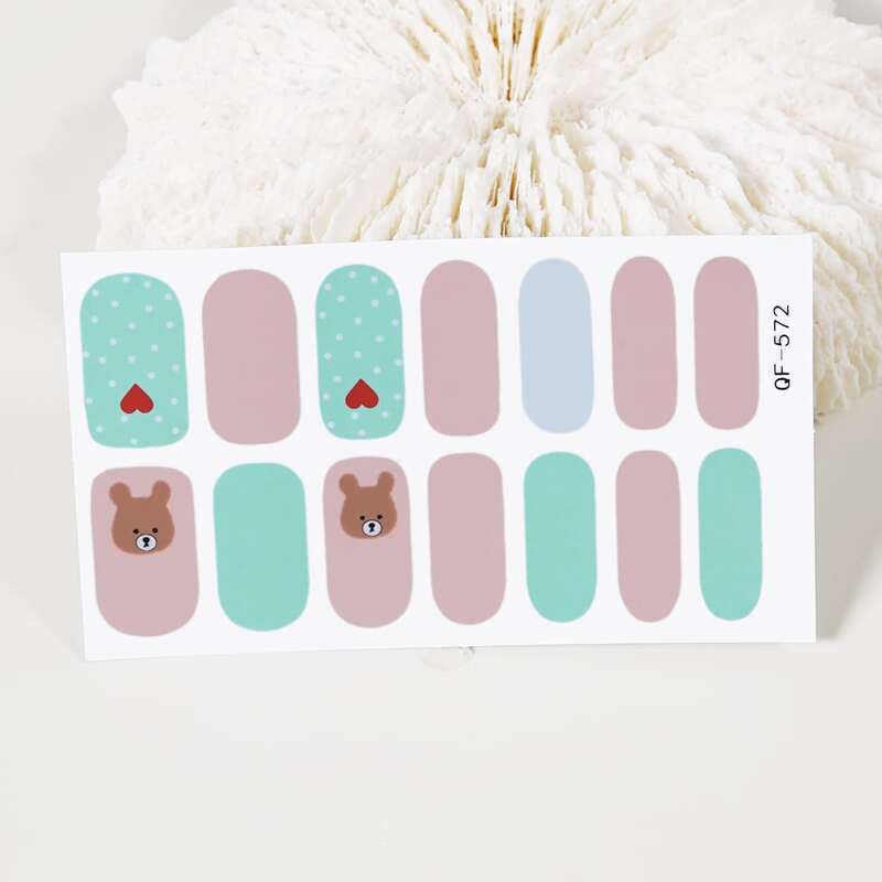 

1sheet Cartoon Graphic Nail Sticker, Multicolor